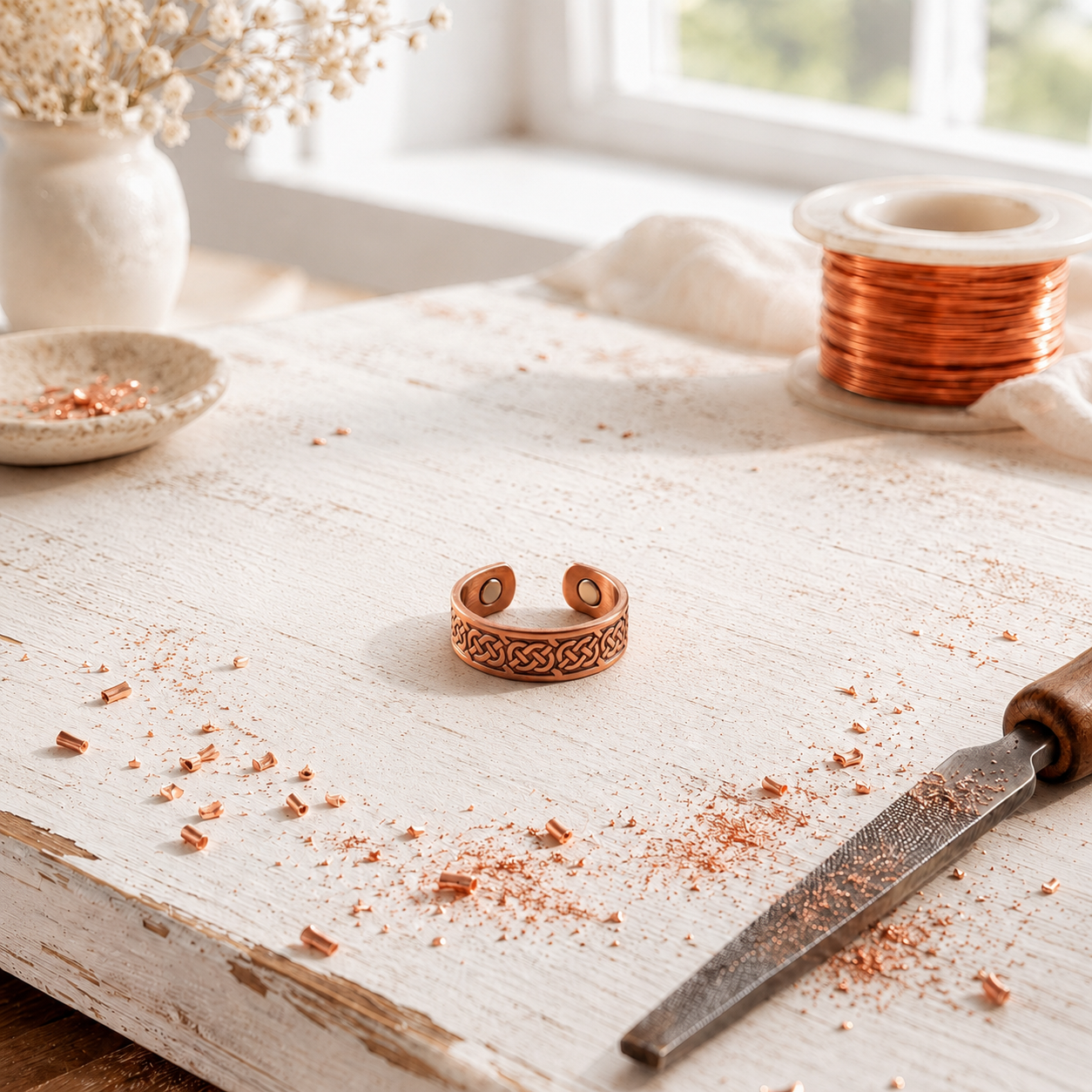 Cora's Plait Copper Ring