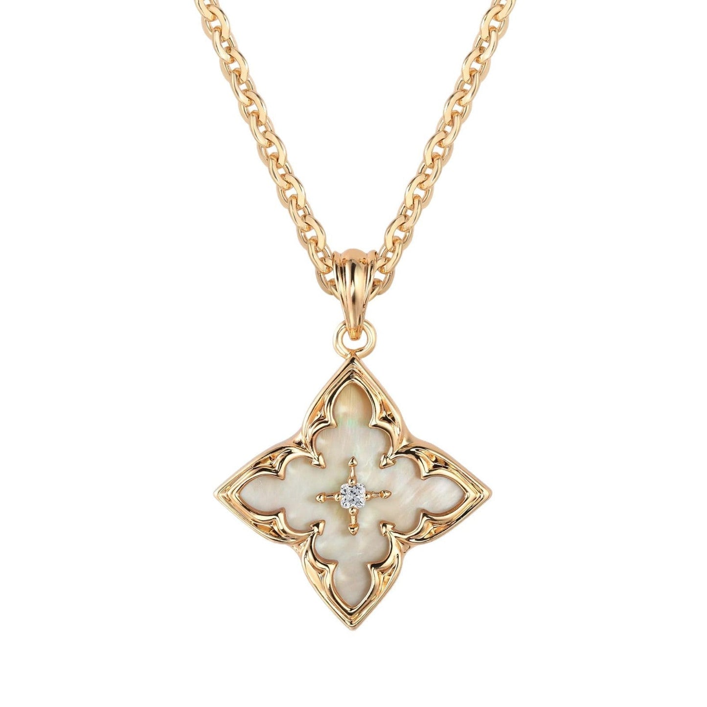 White Clover Pendant Necklace | Gold