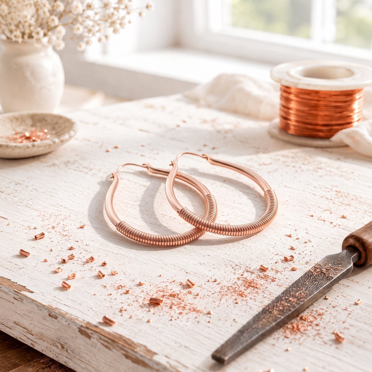 Cora's Filamet Copper Earrings
