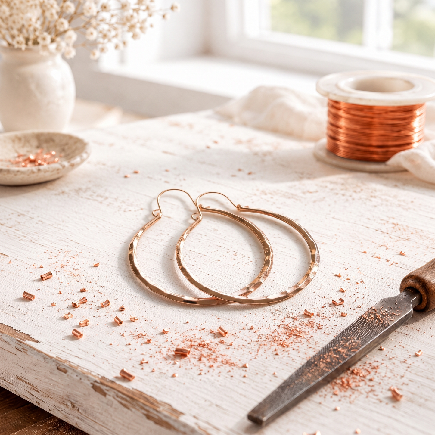 Cora's Glint Copper Earrings