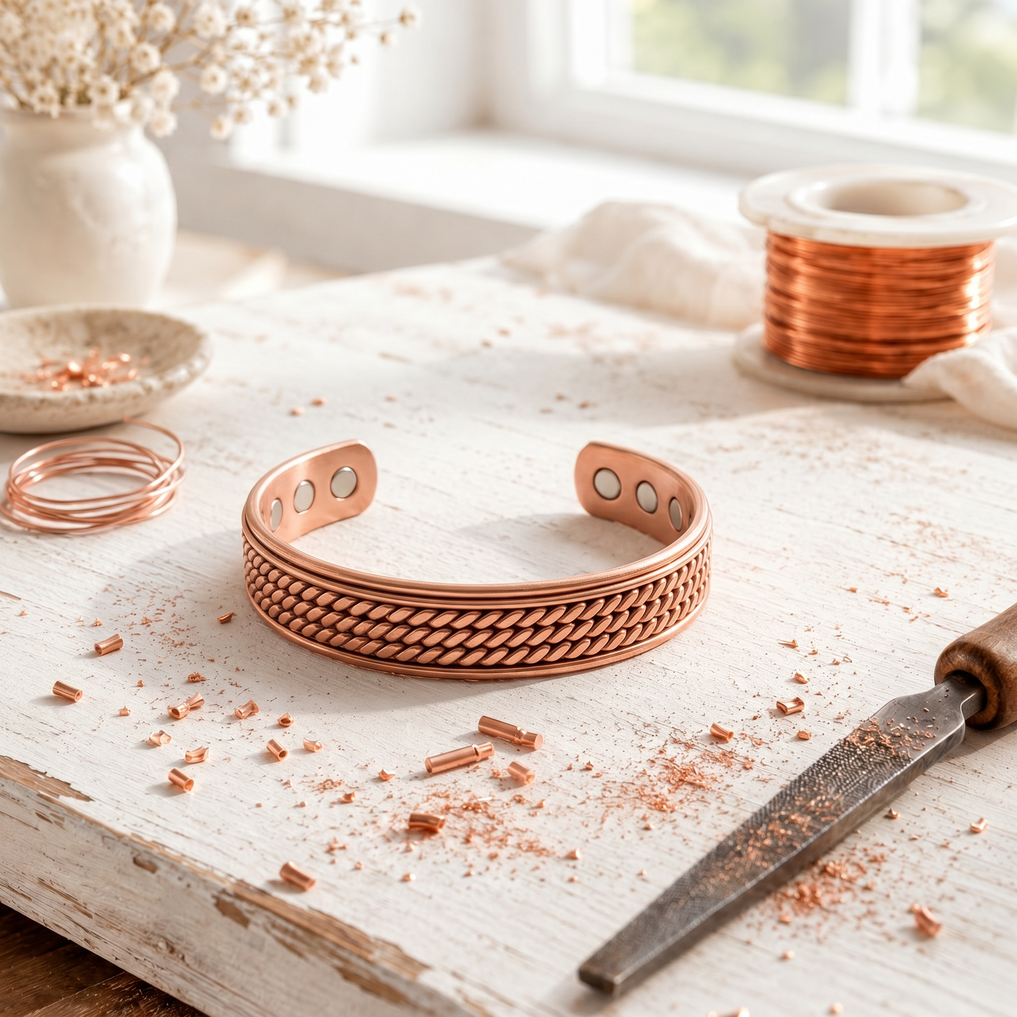 Cora's Chaff Copper Bracelet