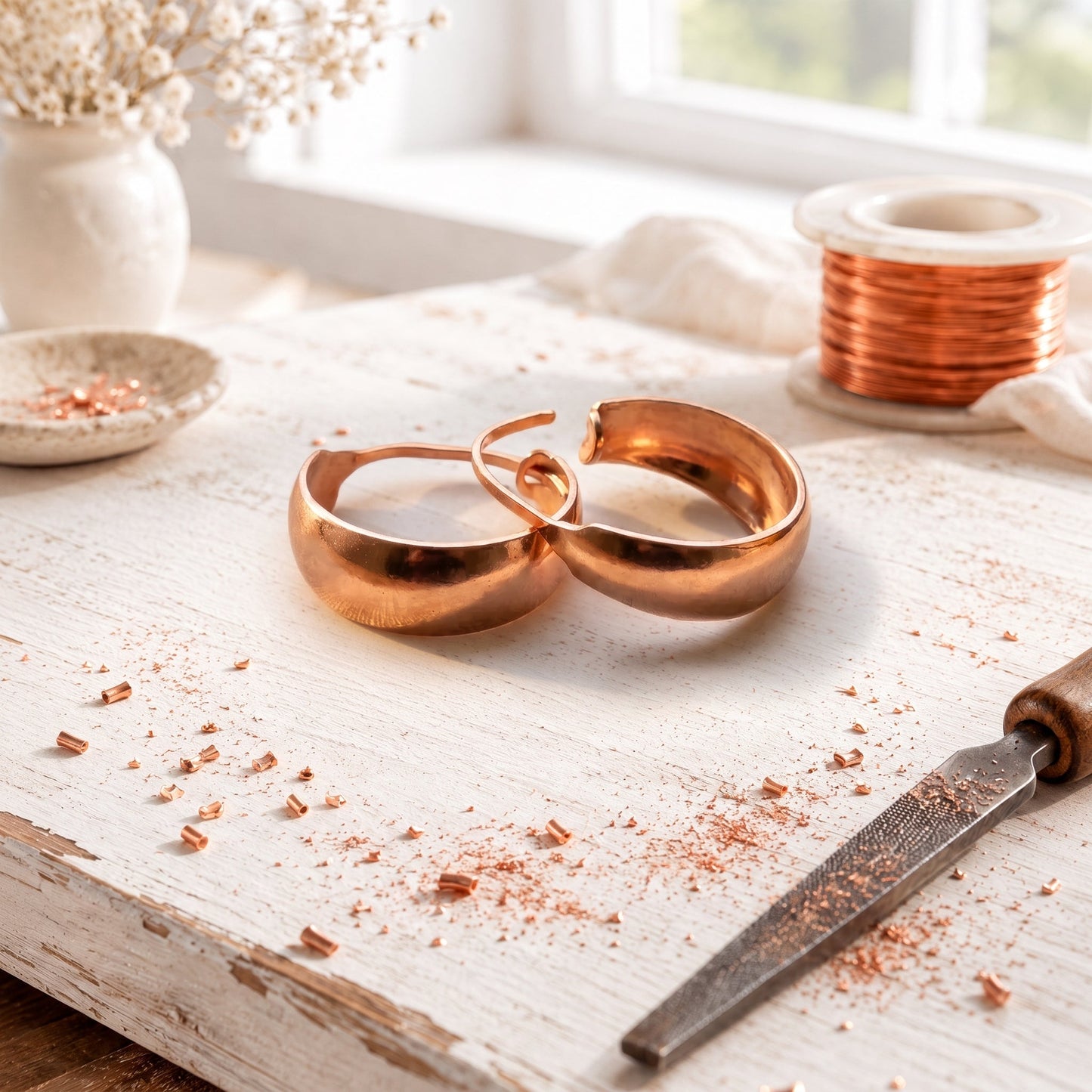 Cora's Burl Copper Earrings