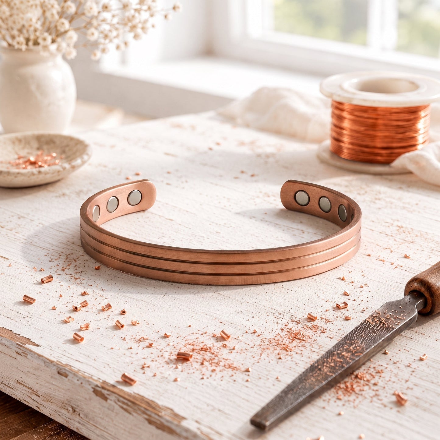 Cora's Furrow Copper Bracelet