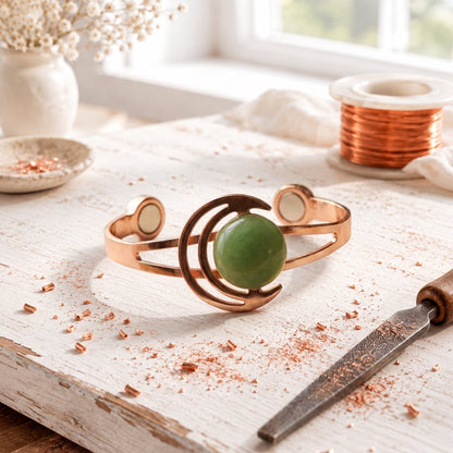 Cora's Lunara Green Copper Bracelet
