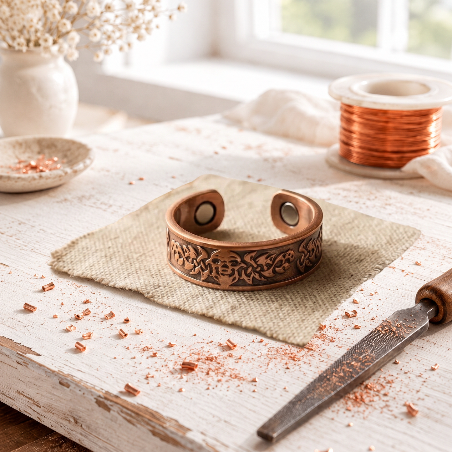 Cora's Thistle Copper Ring