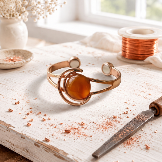 Cora's Solara Orange Copper Bracelet