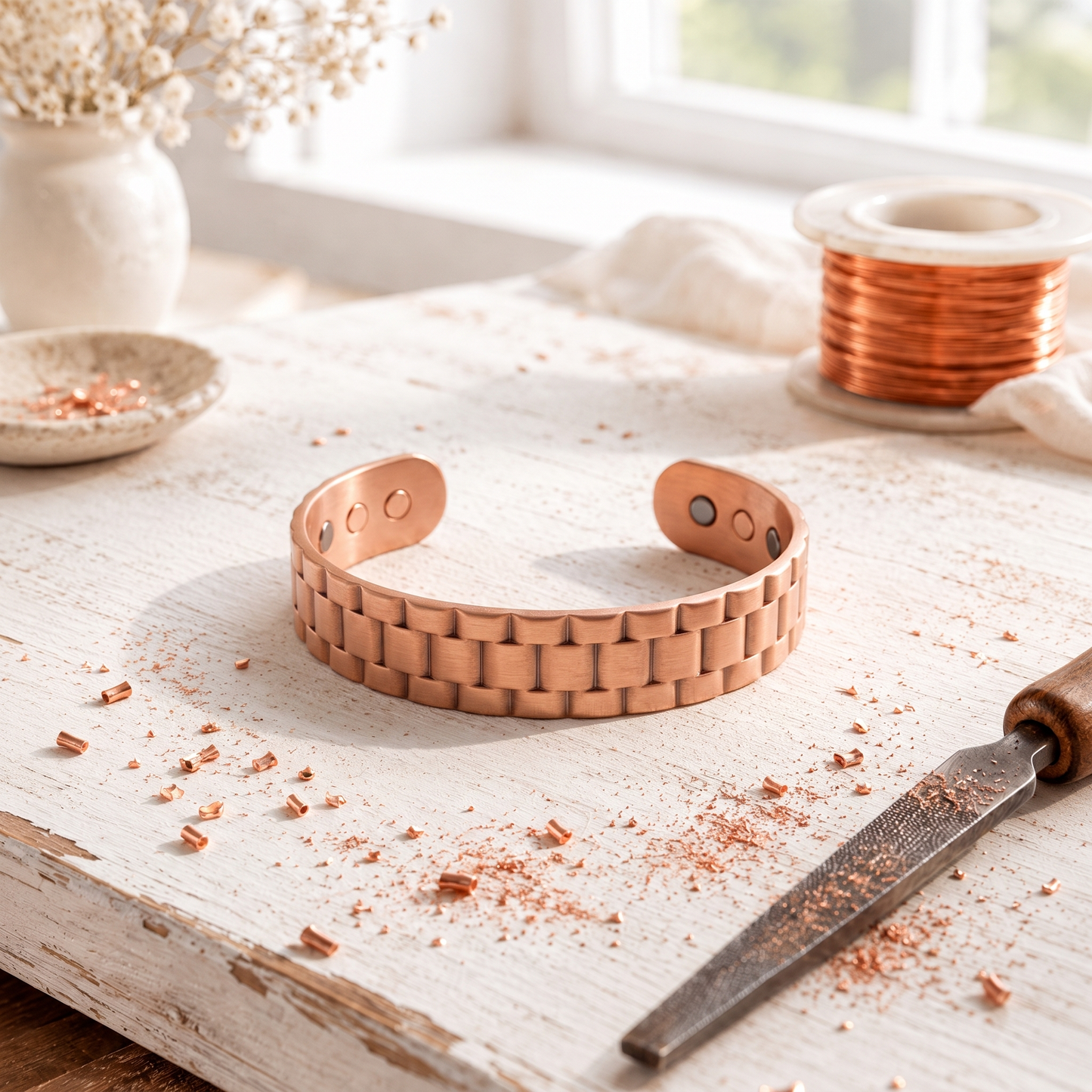 Cora's Ashlar Men's Copper Bracelet