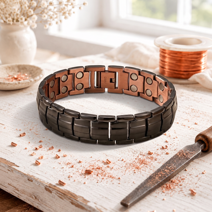 Cora's Obsidian Men's  Copper Bracelet