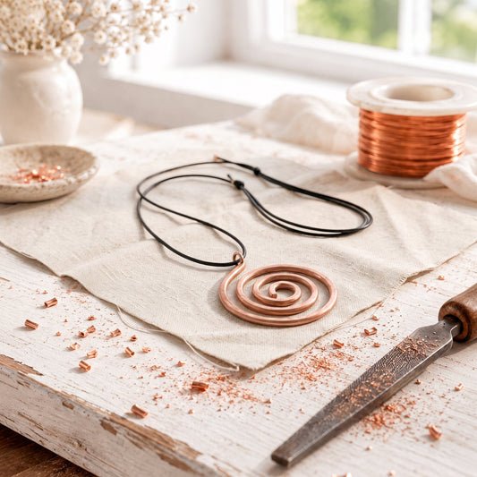 Cora's Whorl Copper Necklace